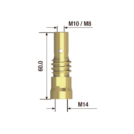 FUBAG Адаптер контактного наконечника сварочного аппарата  M10х60 мм (2 шт.) в Сыктывкаре фото