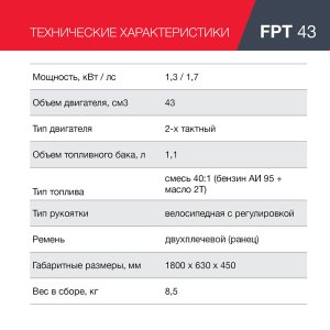 Бензиновый триммер FUBAG FPT 43 в Сыктывкаре фото