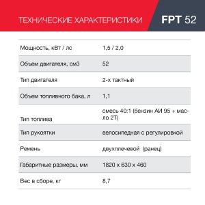 Бензиновый триммер FUBAG FPT 52 в Сыктывкаре фото