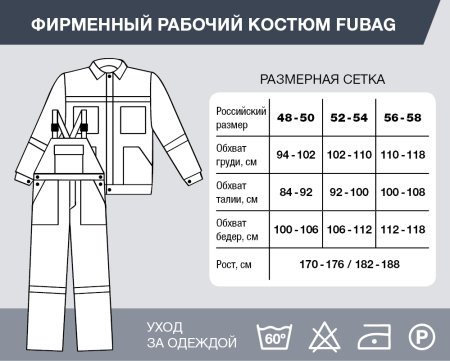 Фирменный рабочий костюм Fubag размер 48-50 рост 182-188 в Сыктывкаре фото