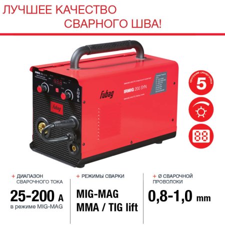 FUBAG Сварочный полуавтомат IRMIG 200 SYN с горелкой 250 А 3 м в комплекте в Сыктывкаре фото