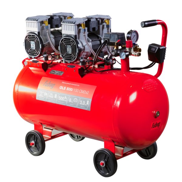 Компрессор воздушный безмасляный малошумный FUBAG OLS 500/100 CM2х2 + Набор пневмоинструмента (5 предметов) в ПОДАРОК в Сыктывкаре фото