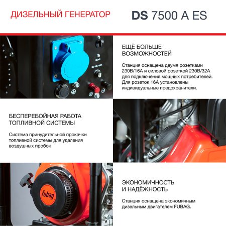 FUBAG Дизельный генератор с электростартером и коннектором автоматики DS 7500 A ES в Сыктывкаре фото
