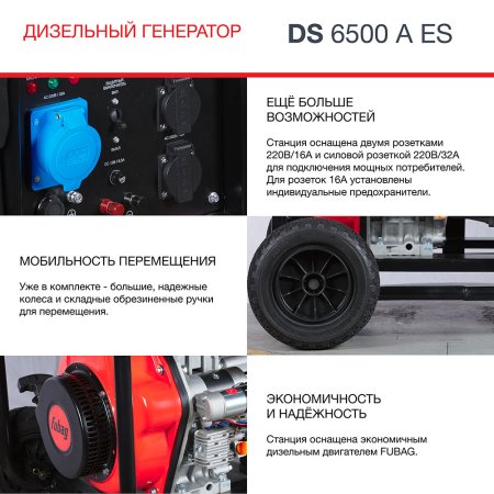 FUBAG Дизельный генератор с электростартером и коннектором автоматики DS 6500 A ES в Сыктывкаре фото