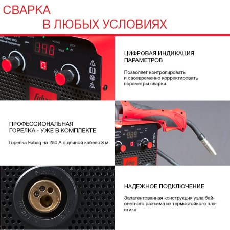 FUBAG Сварочный полуавтомат IRMIG 180 SYN с горелкой 250 А 3 м в комплекте в Сыктывкаре фото