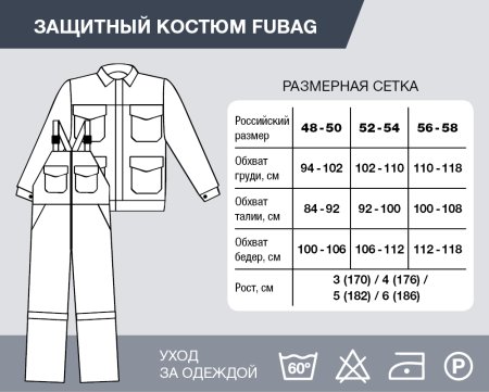 Защитный костюм Fubag размер 48-50 рост 4 в Сыктывкаре фото