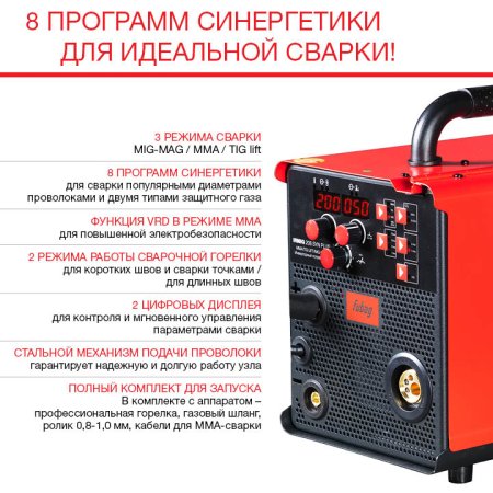 FUBAG Сварочный полуавтомат IRMIG 208 SYN PLUS c горелкой FB 250 3m в Сыктывкаре фото