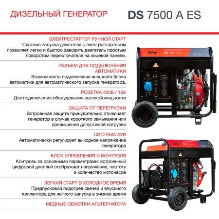 Дизельный генератор FUBAG DS 7500 A ES с электростартером и коннектором автоматики в Сыктывкаре фото